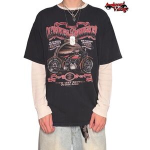 Vintage Y2K Faded biker black tee size XXL